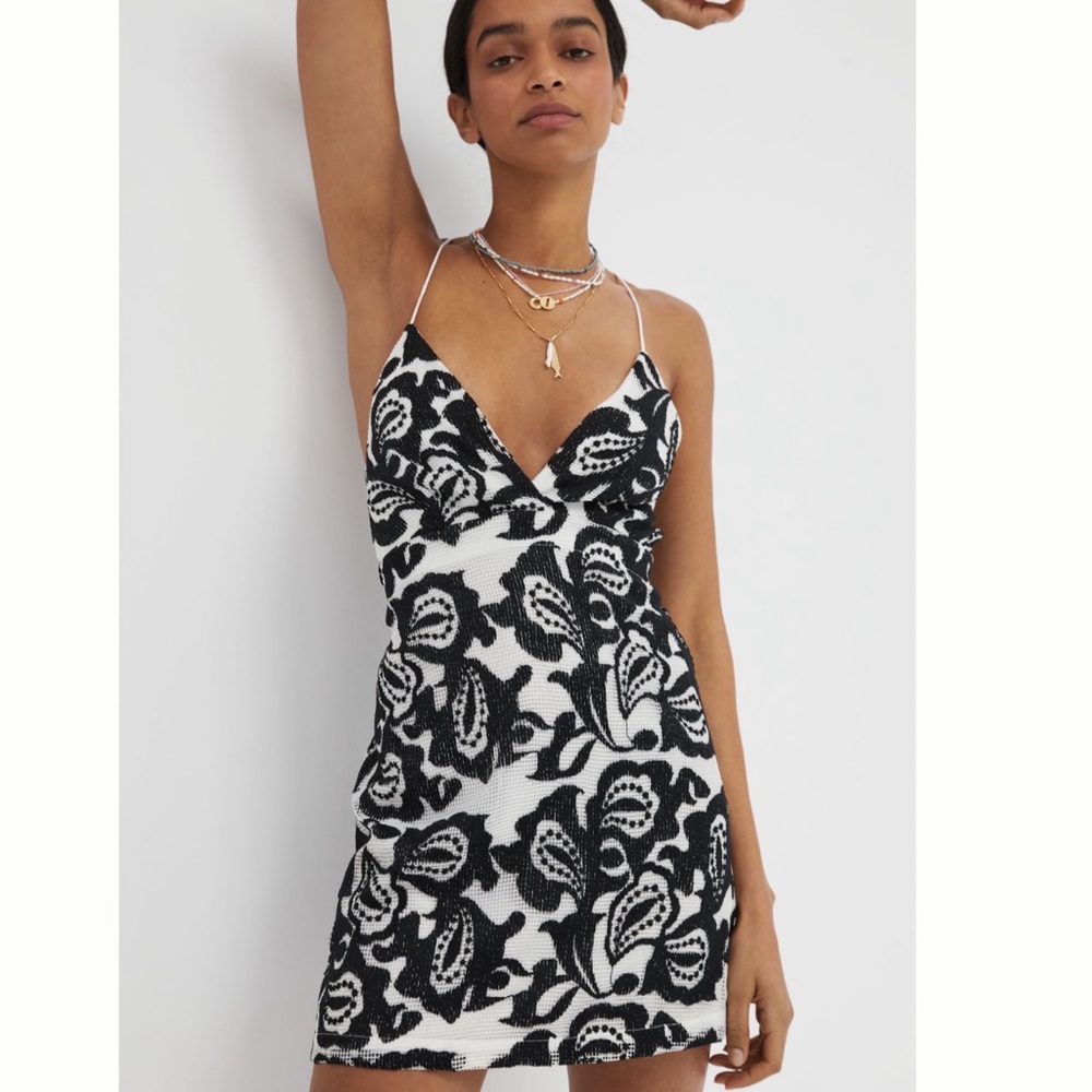 NWT Anthropologie Maeve Strappy  3D Lace Mini Dress size 6P